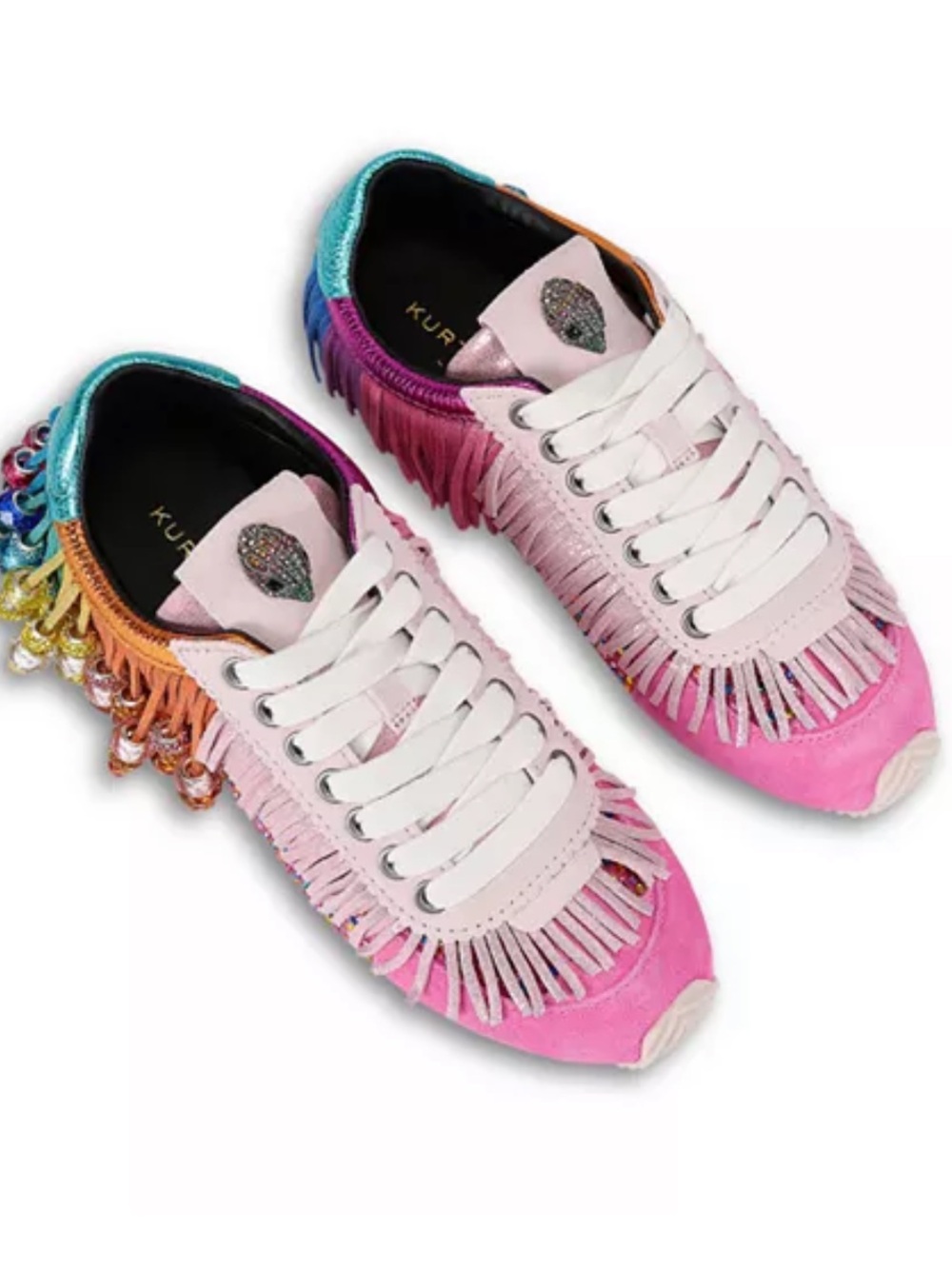 Kurt Geiger Pink Multi-Accent Fringe Sneakers